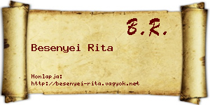 Besenyei Rita névjegykártya