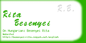 rita besenyei business card